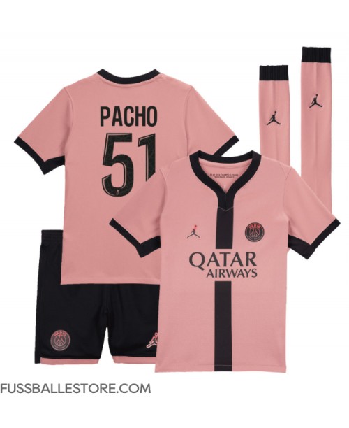 Günstige Paris Saint-Germain Willian Pacho #51 3rd trikot Kinder 2024-25 Kurzarm (+ Kurze Hosen)